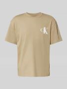 T-shirt met labelprint en ronde hals