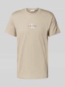 T-shirt met ronde hals en labelstitching