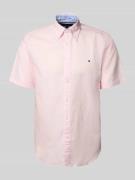 Regular fit vrijetijdsoverhemd van een mix van katoen en linnen