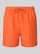 Regular fit korte zwembroek met labelstitching