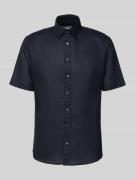 Slim fit linnen overhemd met knoopsluiting