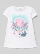 Uitlopend T-shirt met een glitterprint