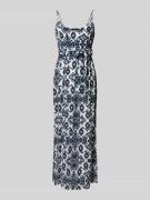 Getailleerde maxi-jurk van pure viscose, model 'EASY JOY'