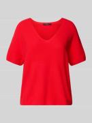 Gebreid shirt met afgeronde V-hals