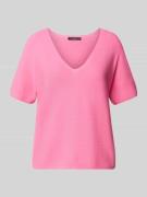 Gebreid shirt met afgeronde V-hals