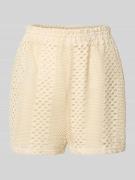 Regular fit korte broek met gahaakt kant, model 'Nolita'