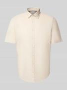 Slim fit linnen overhemd met knoopsluiting