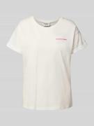 T-shirt met labelprint, model 'Flower Square'