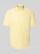 Slim fit linnen overhemd met knoopsluiting