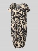 Knielange jurk met V-hals, model 'Floi'