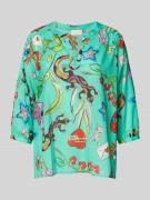 Regular fit blouse met 3/4-mouwen