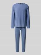 Pyjama met geribde ronde hals
