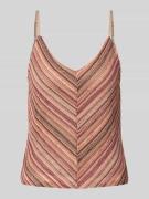 Regular fit top met bandjes en all-over motief, model 'DEMI'