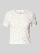 Regular fit T-shirt in riblook, model 'FENJA LIFE'