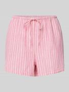 Korte relaxed fit linnen broek met tunnelkoord