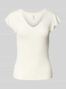 Slim fit T-shirt in riblook, model 'BELIA'