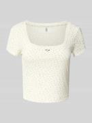 Regular fit T-shirt in riblook, model 'LEMONE'
