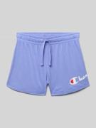 Regular fit sweatshorts met labelprint