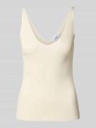 Top met bandjes en V-hals, model 'Madeline'