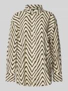 Oversized blouse van een mix van linnen en viscose