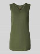 Linnen top met V-hals, model 'EMEL'
