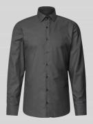 Slim fit zakelijk overhemd met effen structuur