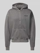 Oversized sweatjack met labelstitching