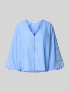 Relaxed fit blouse met V-hals en stitchings