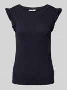 Slim fit top van katoenmix