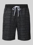 Korte regular fit broek met tunnelkoord, model 'DiSTORTA'