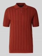 Regular fit gebreide polo met structuurmotief