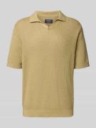 Regular fit gebreide polo met structuurmotief