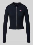 Slim fit gebreid jack met raglanmouwen