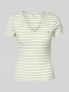 Slim fit T-shirt met V-hals