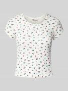 Slim fit T-shirt van katoenmix