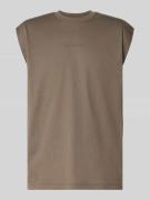 Tanktop met labelprint, model 'Boxy'