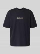 Oversized T-shirt met label- en statementprint, model 'Ramon'