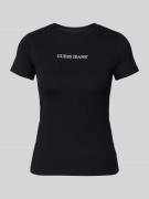 Slim fit T-shirt met labelprint