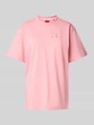Relaxed fit T-shirt met labelstitching en ronde hals