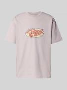 T-shirt met labelprint, model 'Baine'