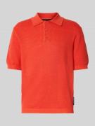 Regular fit poloshirt in een mix van linnen en katoen