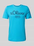 Regular fit T-shirt van puur katoen met grote labelprint