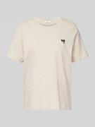 Relaxed fit T-shirt van puur katoen met geborduurd hart