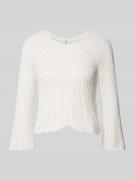 Korte gebreide pullover met katoen, model 'NOLA'