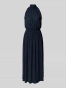 Midi-jurk met plissévouwen en opstaande kraag model 'UMA'