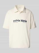 Relaxed fit poloshirt met labelprint