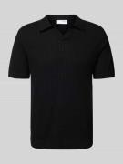 Regular fit poloshirt in gehaakte look, model 'LINO'