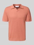 Regular fit poloshirt in gehaakte look, model 'LINO'