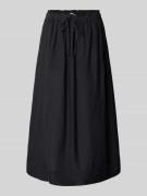 Uitlopende midirok van puur linnen, model 'INNA'