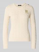 Gebreide pullover met kabelpatroon, model 'MONTIVA'